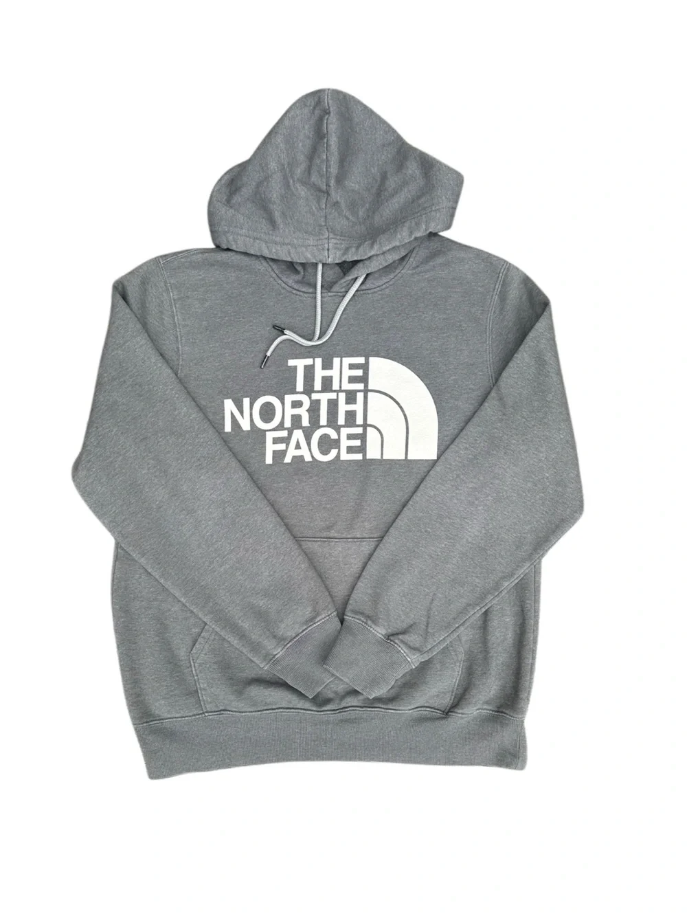 The North Face Men’s M Streetwear Gray Logo Pullover Hoodie Sweatshirt TNF